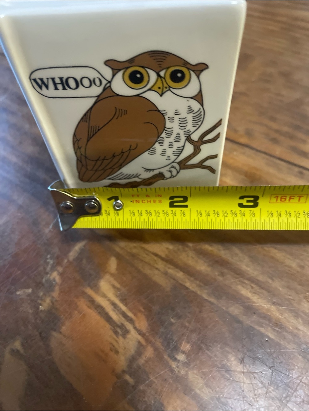 Vintage 1978 Porcelain Owl Trinket Box with 'Whooo' Design book graduate rare - Picture 8 of 8